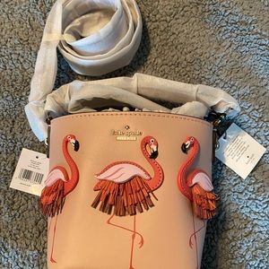 Kate Spade Pippa flamingo bucket purse
